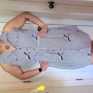 Adorable bird shirt dress